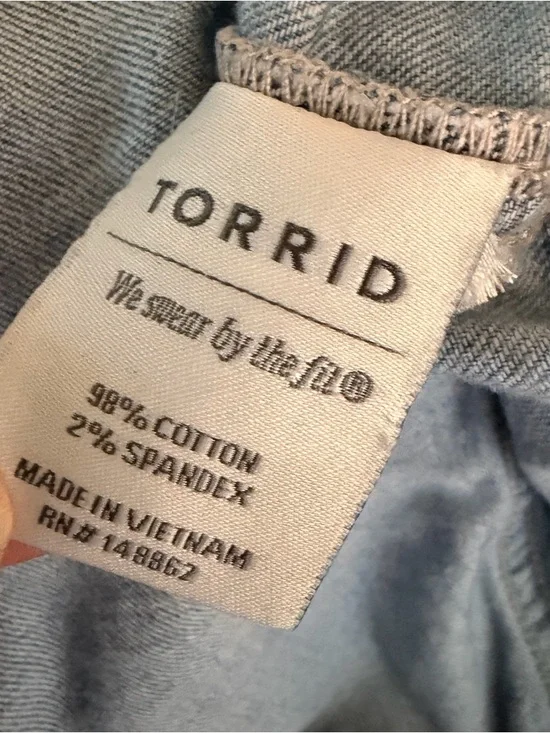 torrid Light Blue Washed Denim Jean Jacket - Picture 4 of 5